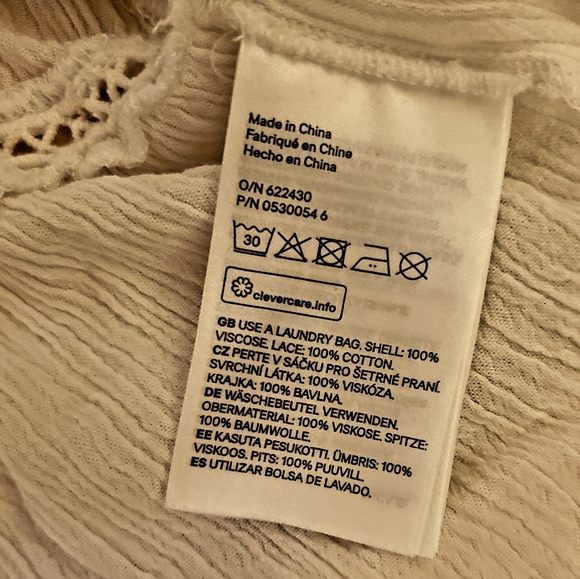 🚲H&M Divide Collection white lace detail top sz 2 - Picture 6 of 7